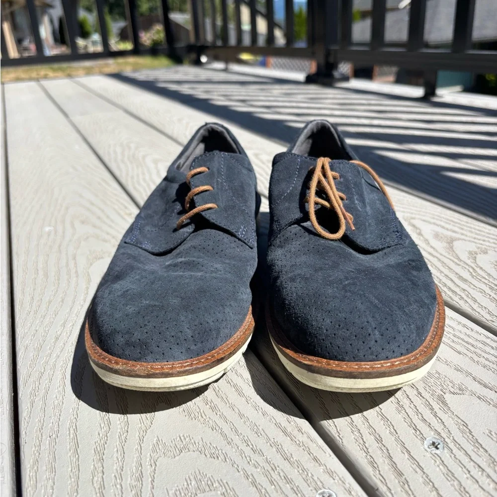 Ecco Men's Jeremy Perforated Tie Derby Oxford Navy Blue Sneakers US Size 7 - 7.5